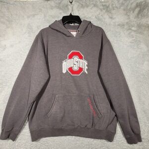 Ohio State Buckeyes Hoodie Mens XL Gray Embroidered Sweatshirt American Classic
